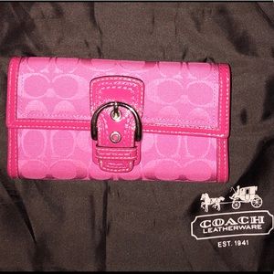 Coach Bundle Signature Bag & Matching Wallet Pink